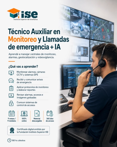 Técnico Auxiliar en Monitoreo y Llamadas de emergencia + IA