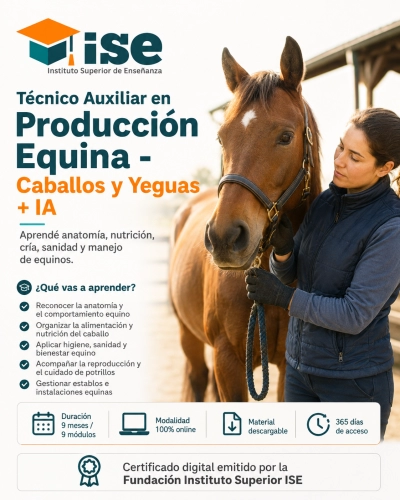 Técnico Auxiliar en Producción Equina - Caballos y Yeguas + IA