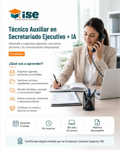 Técnico Auxiliar en Secretariado Ejecutivo + IA